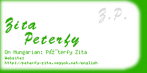 zita peterfy business card